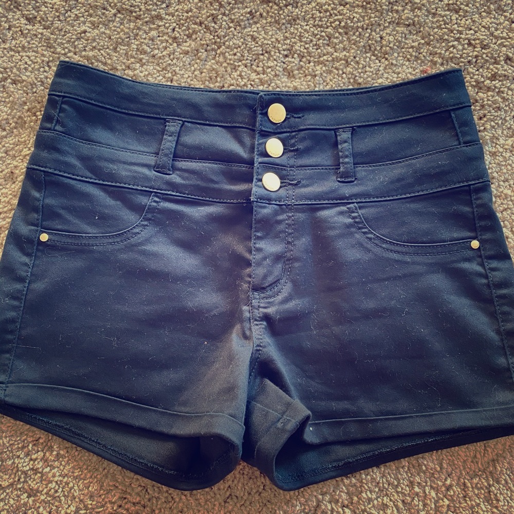 High Waisted Black Shorts